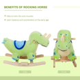 thumbnail image 6 of Dinosaur Rocking Horse Plush Toy with Realistic Sounds Green Ride On Adventure Fun for Kids, 6 of 7