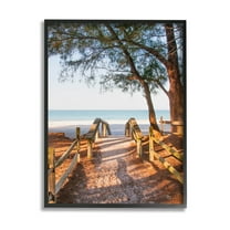 Stupell Industries Relaxing Beach Walkway Coastal Path Photograph Black Framed Art Print Wall Art, Design by Mary Lou Photography