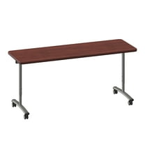 Correll Premium Sit to Stand  Flip Top Table 30x72 Mahogany Wood Laminate
