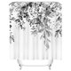 thumbnail image 4 of Tititex Juego de cortinas de ducha de eucalipto negro, hojas grises de acuarela en la planta superior con decoración de baño floral, 35.8 x 71.7 in, con ganchos, 4 of 5