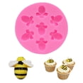 thumbnail image 2 of Clearance Under $1.46! 1PC Silicone Honeycomb Bee Mold, 7-Cavity Fondant Candy Craft - Non-Stick Baking Tool for Cake Decor (Pink, One Size), 2 of 8