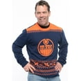 thumbnail image 1 of Men's Edmonton Oilers NHL Big Logo Gradient Ugly Knit Sweater, 1 of 2