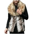 thumbnail image 2 of Somuwie Clearance Winter Men's Faux Fur Vest Warm Fashion Fur Vest Top Coat, 2 of 7