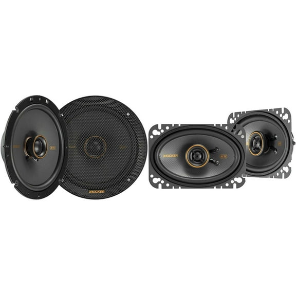 Kicker 51KSC6704 KS-Series 6.75" Coaxial Speakers with .75" tweeters w/ 51KSC4604 4x6" Coaxial Bundle
