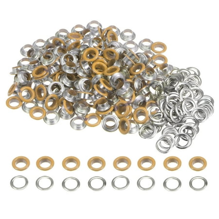 

200 Set Round Grommets 8mm Dia Metal Eyelets with Washers for Scrapbooking Shoes Clothes Leather Canvas Yellow