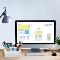 IMIKEYA White Desk Organizer with Detachable Divider and Five Compartments for Office Supplies