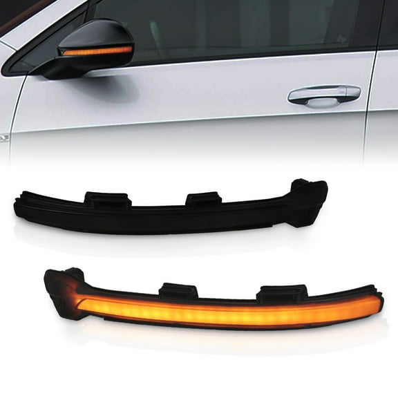 AJP Distributors Smoked Amber Sequential LED Side Mirror Turn Signal Lights Lamps Assembly Pair Compatible/Replacement For Volkswagen e-Golf VW Golf GTI SportsVan SV MK7 2015 2016 2017 2018 2019 2020