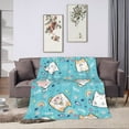 thumbnail image 6 of DouZhe Ultra-Soft Micro Fleece Lightweight Flannel Bed Blanket, Kawaii Cute Cats Cartoon Animals Print Cozy Warm Throw Blankets, 80"x60", 6 of 7