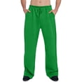 thumbnail image 2 of Domuza Men's Baggy Sweatpants Straight Leg Casual Sweat Pants Drawstring Athletic Workout Gym Jogger with Pockets Green L, 2 of 4