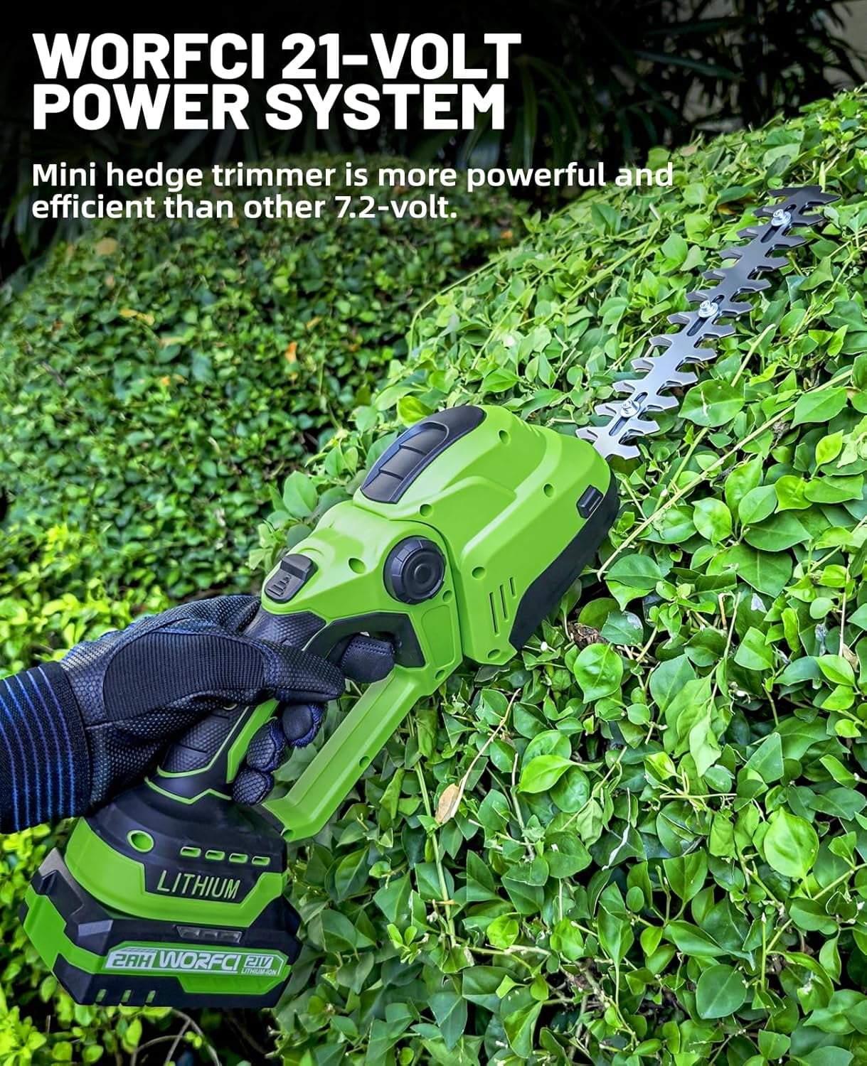 Mini Hedge Trimmer Cordless 2-in-1 Electric Grass Shear with 2 Batteries