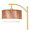 Gold, variant on SUNMORY Rattan Floor Lamps, Boho Standing Lamps with Rattan & Linen Double Shades, Arc Lamp Floor with 12W Bulb, Foot Switch, Bohemian Floor Lamps for for Living Room, Bedroom, Study Room