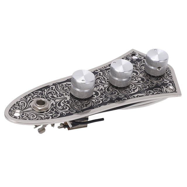 Guitar Wiring Plate, Simple Adjustment Easy To Install Decoration Bass Control Panel With Switch Knobs For Stringed Instrument