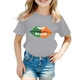 EnJoCho Kids Holiday Clothes Toddler Girl Boy Holiday Color Matching Lips Pattern Short Sleeve