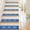 Blue, variant on Well Woven Kings Court Brooklyn Trellis Gold Modern Lattice Rubber Back Non-Skid 9" x 31" Stair Tread(Set of 7)