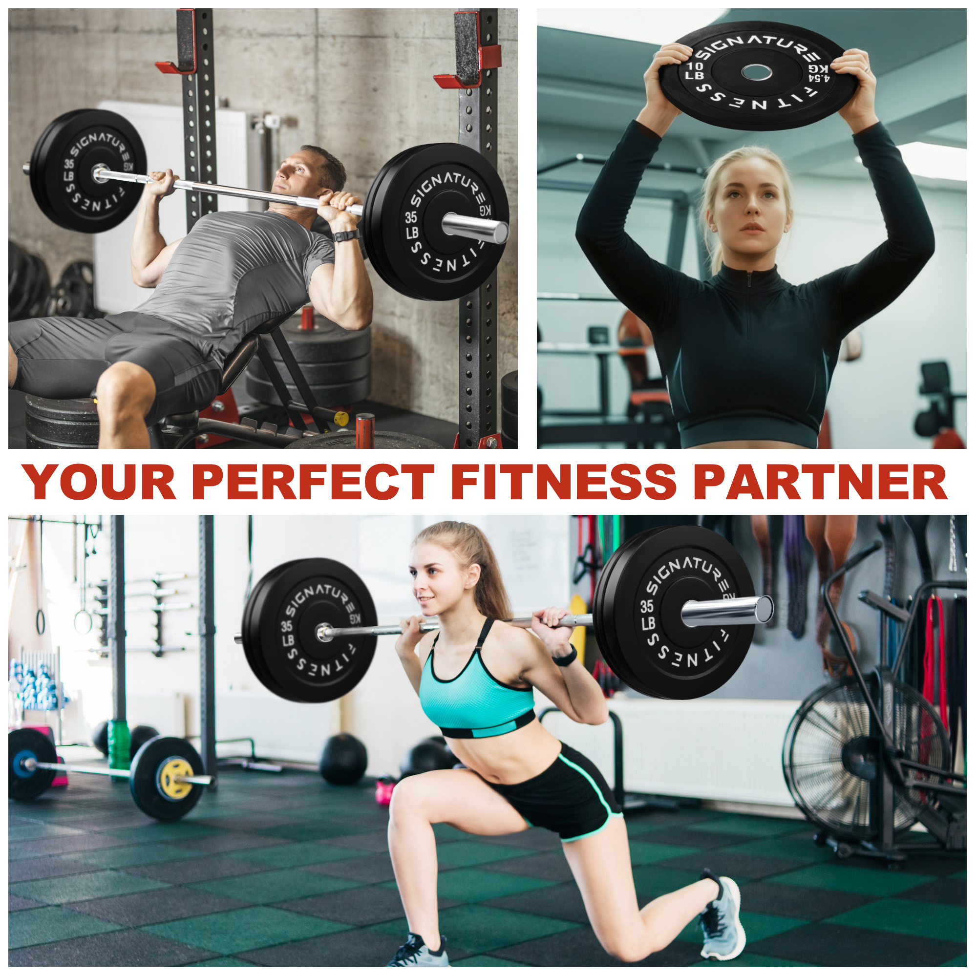 FlexWave 2-Inch Olympic Bumper Plate Sets , 120LB/150LB/190LB/280LB Options, Strength Training Equipment, for Weightlifting