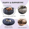 thumbnail image 4 of Dog Beds for Small Dogs, Donut Dog Bed with Blanket Attached, Calming Dog Bed Washable (20"/26"/35") Grey, 4 of 17