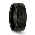 thumbnail image 2 of Auriga Fine Jewelry Stainless Steel Black IP-plated Hammered 8 mm Band for Women Size 8.5, 2 of 7
