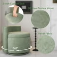 thumbnail image 4 of 360° Swivel Accent Chair with Storage, Vanity Stool with Back, Velvet Storage Ottoman, Upholstered Round Barrel Vanity Chair for Living Room, Makeup Room, Bedroom, 4 of 8