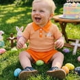 thumbnail image 4 of THDHVS Newborn Boy Outfits,Boys' Clothing Sets,Easter Bunny Embroidered Turn Down Shirt and Shorts Set for Boys Holiday Casual Outfit and Spring Wear 2-3 Years, 4 of 8