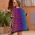 thumbnail image 4 of A Colorful Leopard Print Women's Swimsuit Coverup Summer Beach Cover Up Bathing Suit Dress, 4 of 6