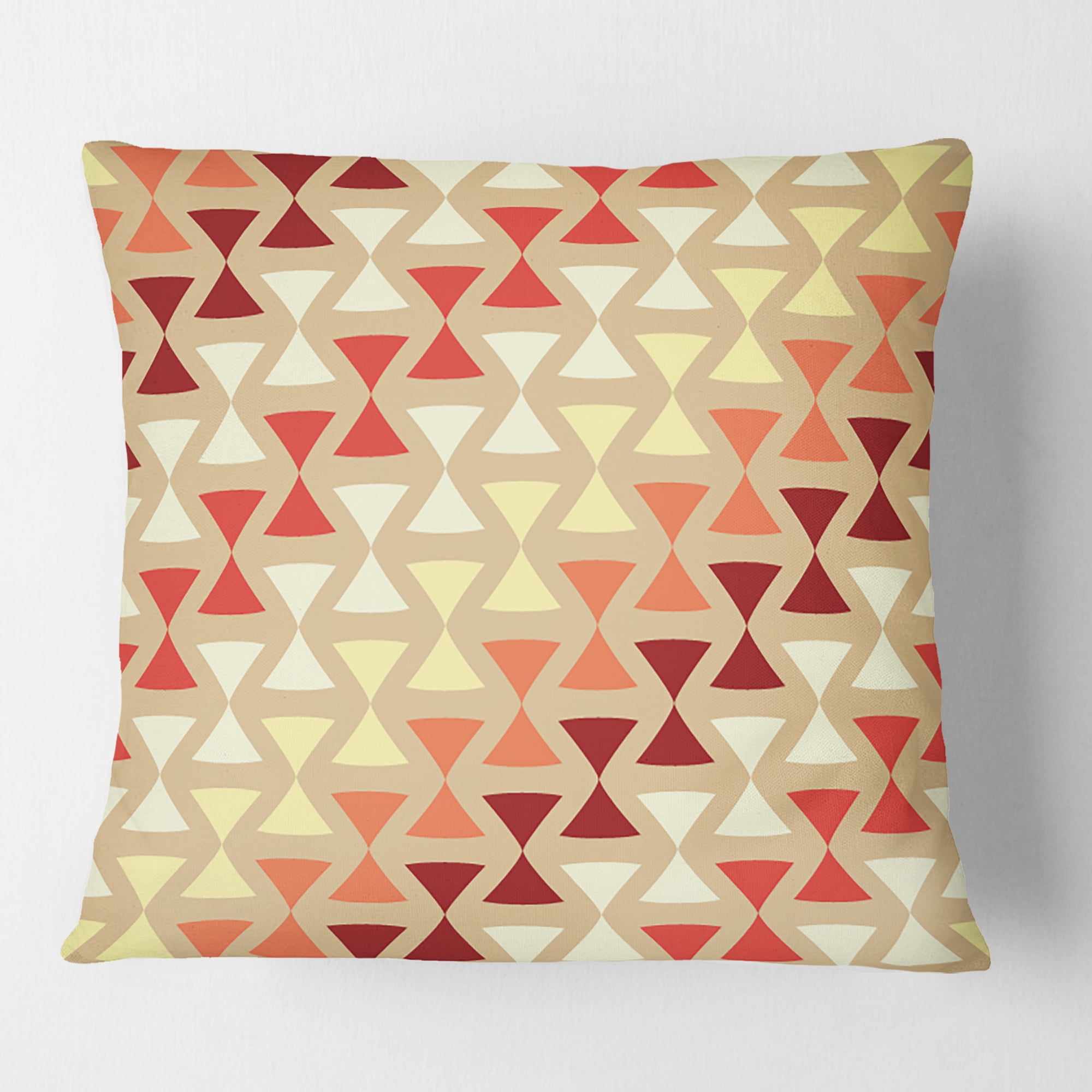 Designart Triangular Retro Design IX' Mid-Century Modern Throw Pillow - 18x18