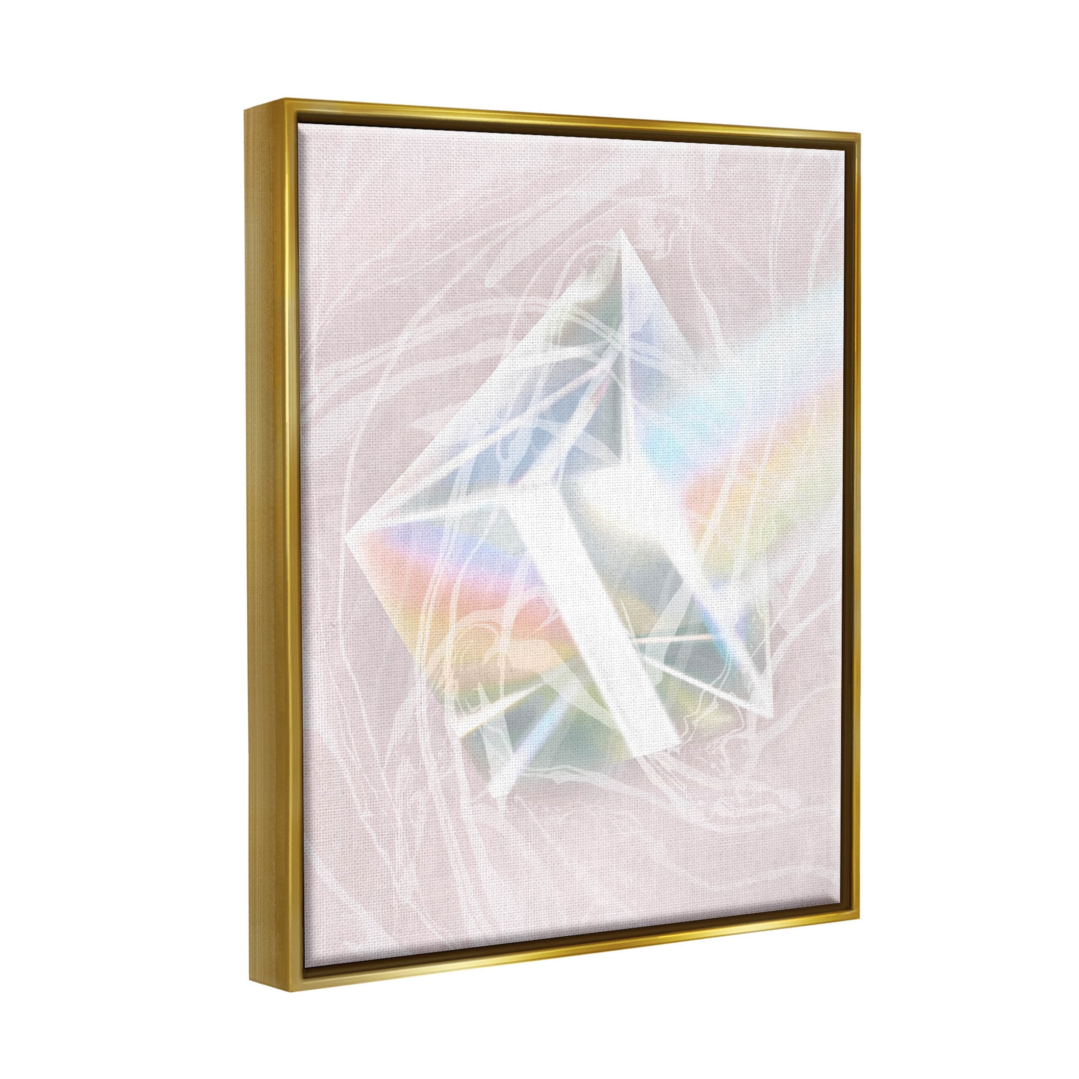 Pastel Prism Rainbow Reflection Abstract Graphic Art Metallic Gold Framed Art Print Wall Art