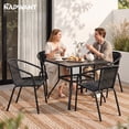thumbnail image 5 of NAPWANT Outdoor Rattan Patio Dining Chairs Set of 4, Stackable All-Weather Wicker Chairs with Steel Frame for Garden, Deck, Backyard, Black, 5 of 10
