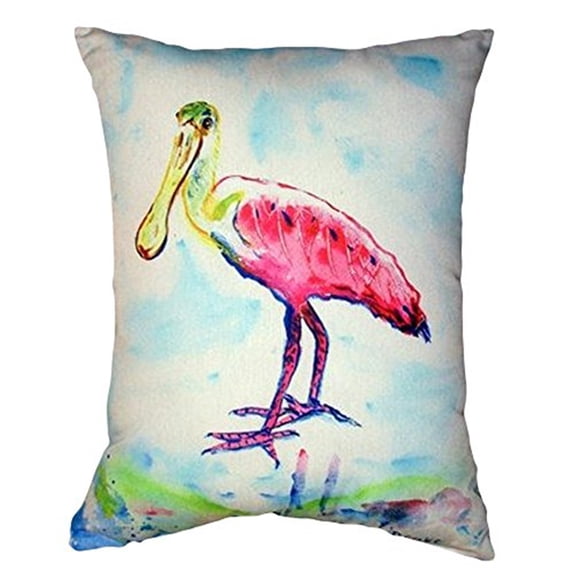 Betsy Drake NC530 16 x 20 in. Betsys Pink Spoonbill No Cord Pillow