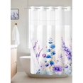 thumbnail image 6 of No Hook Shower Curtain with Snap in Liner, Spring Flowers Lavender Waterproof Bath Curtain Double Layers with See Through Top Window, Watercolor Idyllic Floral Art Hotel Shower Curtains 36x72in, 6 of 9