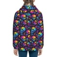 thumbnail image 6 of Pofeuu mushroom rainbow color Skull Print Teenage Zipper Hoodie Sweatshirts Hooded Casual Jackets With Pocket For Boys Girls-Small, 6 of 6