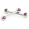 thumbnail image 4 of Pair of Push In Nipple Barbell with Cubic Zirconia 14g, 4 of 12