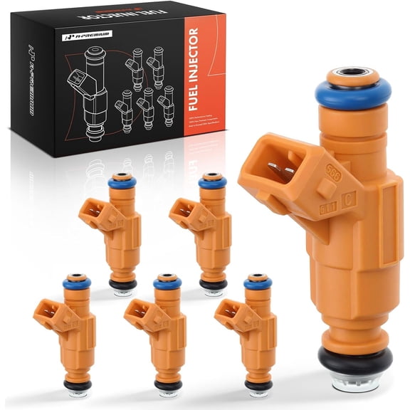 A-Premium Fuel Injectors Compatible with Ford Explorer 1999-2000, Explorer 1999-2001 & Mercury Mountaineer 1999-2001, V6 4.0L Gas, Set of 6, Replace# 0280155900