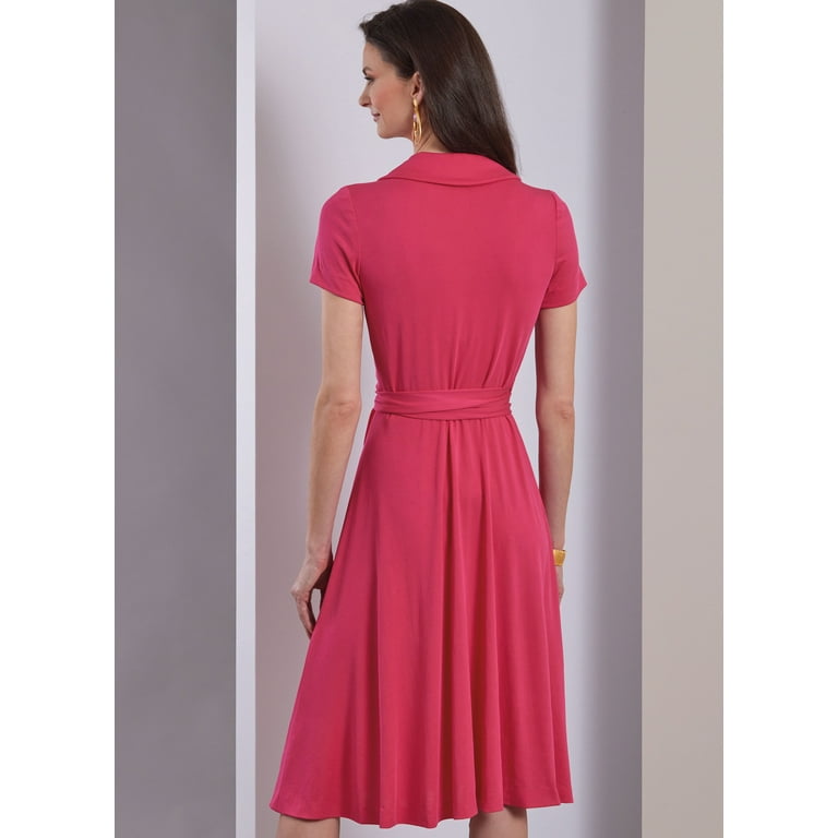 sachin and babi light blue dress V2105 (PDF) | Vogue Patterns Misses' Dress with Petite Lines and Belt