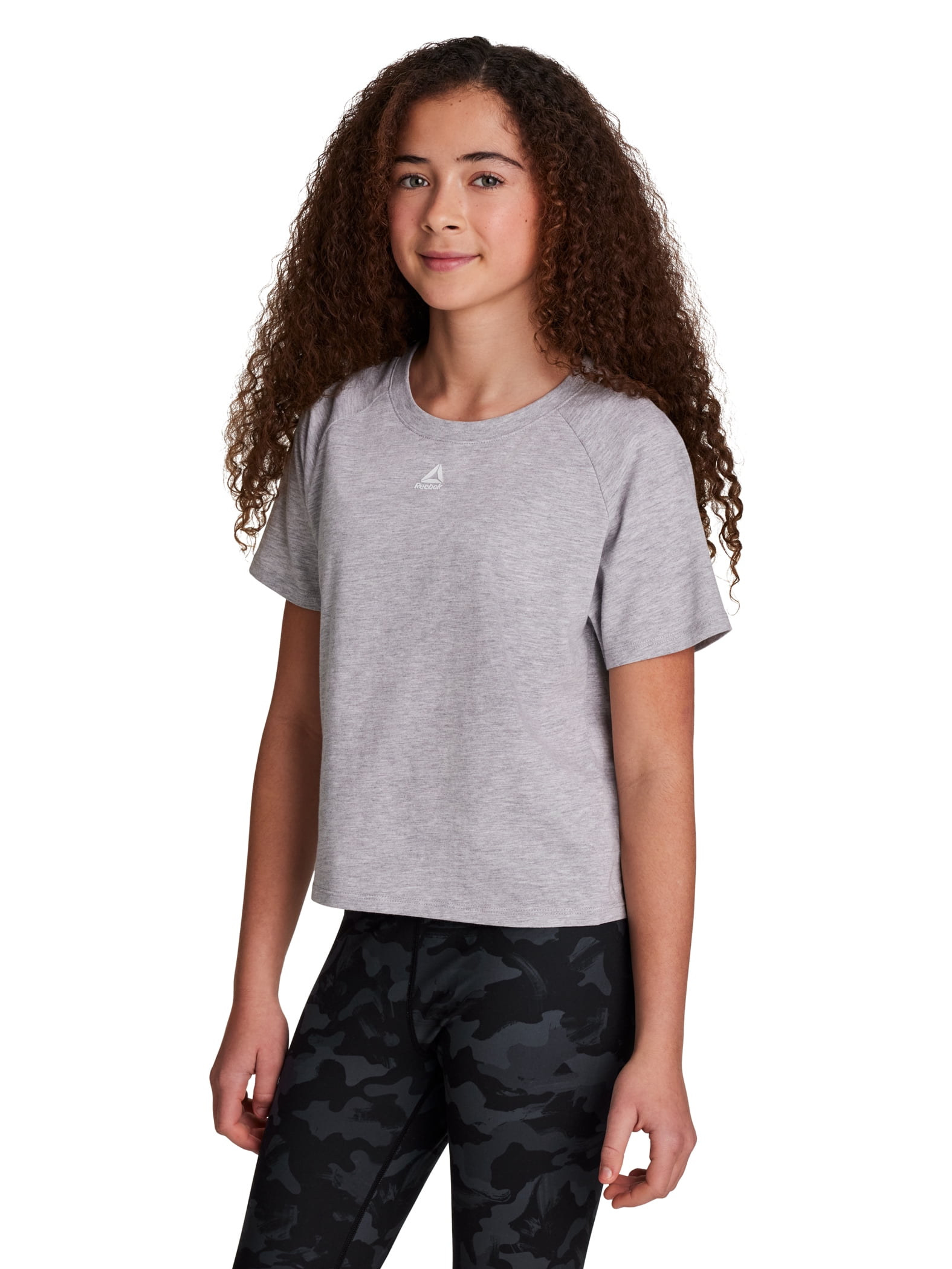 Reebok Girl’s Athletic Boxy Short Sleeve Graphic T-Shirt, Sizes 4-18