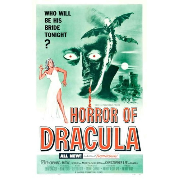 Horror Of Dracula Movie Poster Giclee Print Reprint 27inx40in for any room 27x40 Square Adults AB Posters