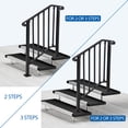 thumbnail image 5 of 3 Step Handrails for Outdoor Steps, Fit 2 or 3 Steps Outdoor Stair Railing for Concrete Steps, Black Wrought Iron Railing, Exterior Hand Railing for Steps Adjustable Metal Hand Rails for Deck Porch, 5 of 8