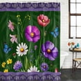 thumbnail image 2 of Spring Flowers Shower Curtain, Waterproof Shower Curtains for Bathroom, Boho Botanical Budding Garden Florals Washable Fabric Bathtub Curtain Set Bath Decor with 12 Hooks 48"x72", 2 of 8