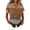 Brown, variant on Short Sleeve Tops for Women Collared Button Down Geometric Print Shirts Casual Dressy Vintage Tunic Top Lightweight Soft Womens T Shirts, Beige M