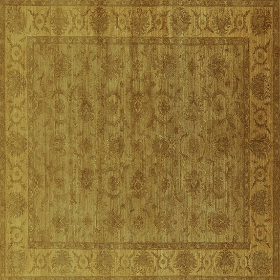 Ahgly Company Indoor Square Oriental Light Blue Industrial Area Rugs, 7' Square