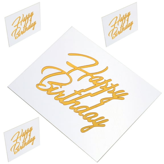 Mobutofu Cake Decorations Acrylic 4Pcs 3.46X2.75X0.04in