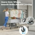 thumbnail image 6 of HOKEEPER 625lbs Heavy Duty Double Clothing Garment Rack with Shelves and Fabric Basket Clothing Racks on Wheels Rolling Clothes Rack for Hanging Clothes, 6 of 8