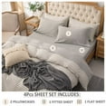 thumbnail image 4 of PURE ERA Jersey Knit 4pc Deep Pocket Bed Sheet Set 100% T-Shirt Heather Cotton Super Soft Breathable Fits Mattress Up to 20" Light Gray King, 4 of 9