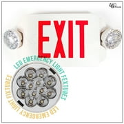 eToplighting LED Red Exit Sign Emergency Light Combo Lighting with Battery Back-Up UL924 ETL listed, WMLS1429