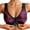 Purple, variant on ,Women's Floral Lace Front Hook Closure Bras Embroidery Wireless Breathable Bralettes Comfortable Everyday Bra White XL