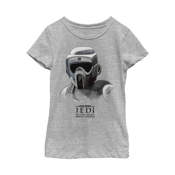 Girl's Star Wars Jedi: Fallen Order Grayscale Scout Trooper Graphic Tee Athletic Heather Small