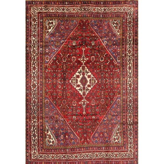 Ahgly Company Machine Washable Indoor Rectangle Traditional Gold Brown Area Rugs, 7' x 9'