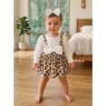 thumbnail image 5 of RUINIXCW Baby Girl Fall Bodysuit Long Sleeve Leopard Print Romper Dress and Headband, 5 of 8