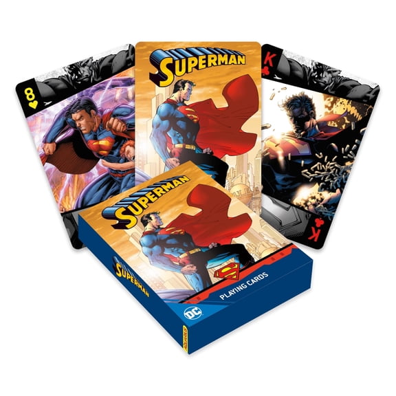 AQUARIUS DC Comics Superman Playing Cards – Superman Themed Deck of Cards for Your Favorite Card Games - Officially Licensed Superman Merchandise & Collectibles