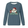 thumbnail image 4 of Womens Christmas Sweatshirts Crew Neck Long Sleev Christmas Graphic Print Pullover Casual Loose Cute Festival Tops (S, Blue-B), 4 of 4
