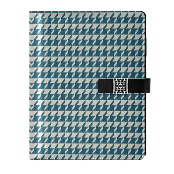 Leather Planner Leather Notebook Notebook Journal Binder Design Pen Pocket Design Convenient for Storage Small Houndstooth Grey Repeat